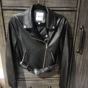 Copperrose Black Leather Jacket (faux leather)